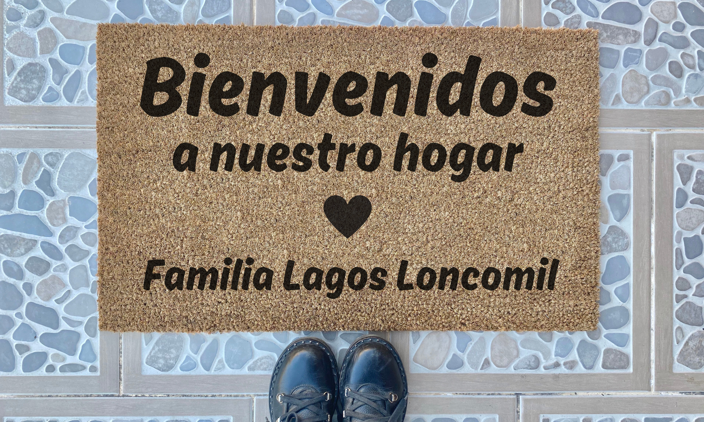 Limpiapies Bienvenidos Hogar Personalizado